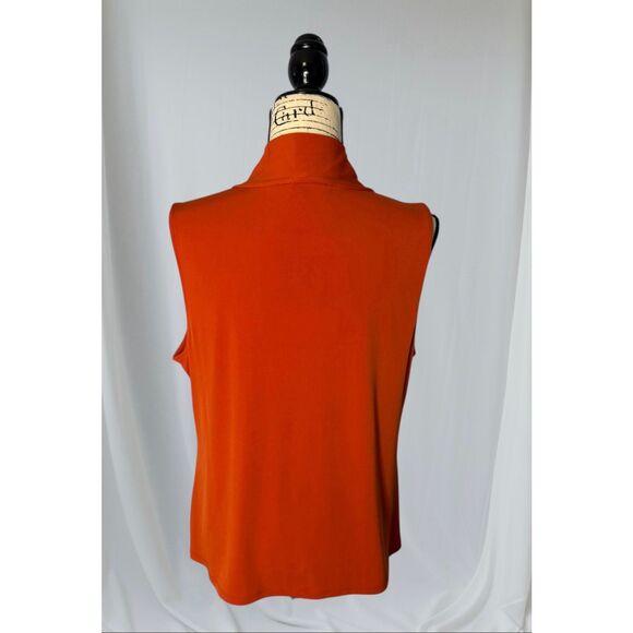 NWOT Calvin Klein Women's Size XL Burnt Orange Neck Wrap Sleeveless Blouse Top - Picture 10 of 10